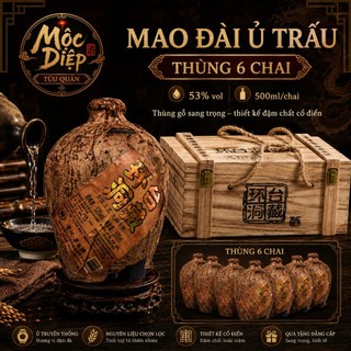 THÙNG MAO ĐÀI 6 CHAI GỖ Ủ TRẤU HẠ THỔ 500ML 52 ĐỘ