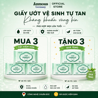 Giấy vệ sinh, khăn lau gói lớn Ver 2026 vải không dệt Spunlace mềm mịn, không xơ làm sạch da ANMOUSS Mua 3 Tặng 3