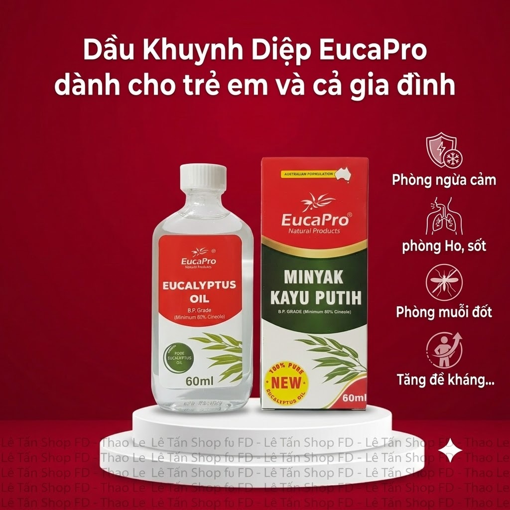 Tinh dầu khuynh diệp Eucapro / euky bear / Kangaroo 60 ml, tinh dầu tràm nguyên chất, dầu khuynh diệ