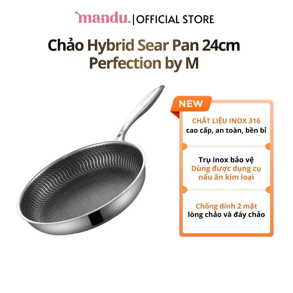 Chảo Rán Hybrid Sear Pan Perfection by M, Inox 316 Cao Cấp, Chống Dính 2 Mặt, Chống Xước Đỉnh Cao