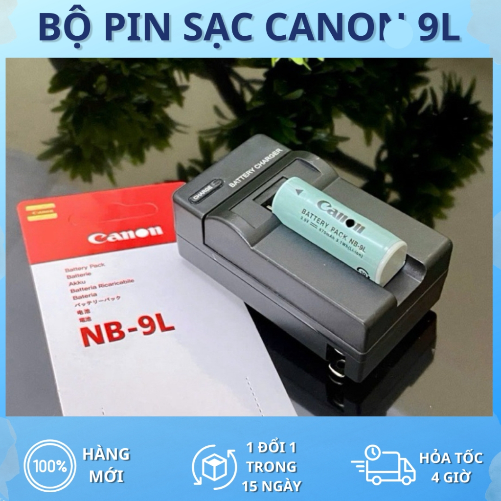 Bộ Pin, Sạc Canon NB-9L dùng cho PowerShot N, ELPH 530 HS, ELPH 520 HS, ELPH 510 HS, SD4500 IS.