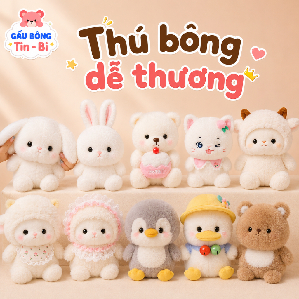 Gấu Bông Các Con Vật Mini Nhiều Mẫu Đáng Yêu, Thú Nhồi Bông Hình Động Vật Giá…