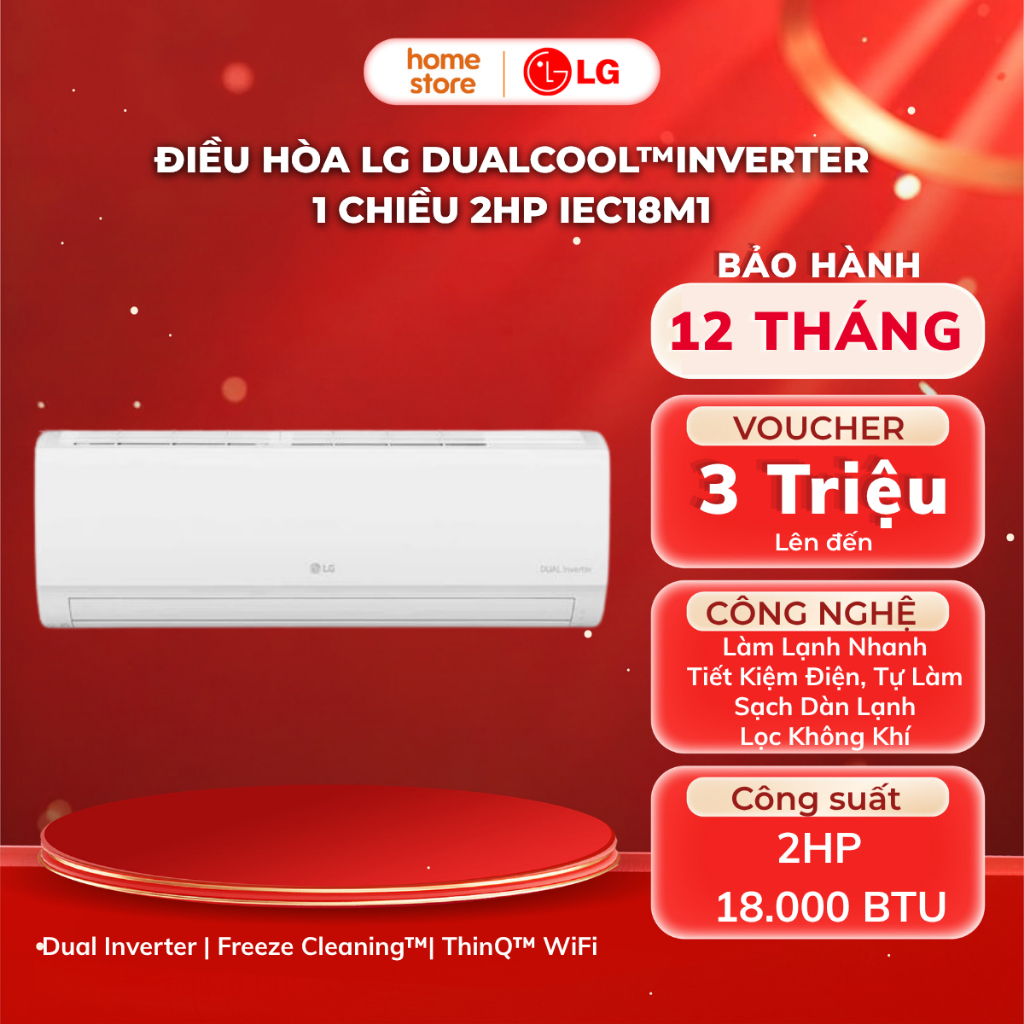 Điều hòa LG DUALCOOL™Inverter 1 chiều 2HP IEC18M1