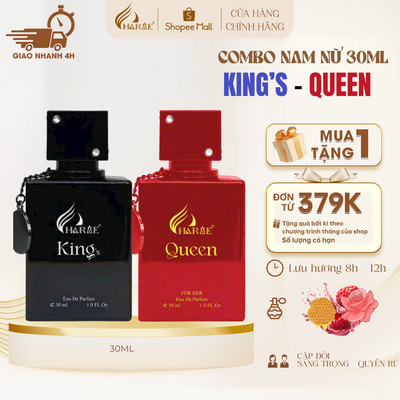 [Combo Cặp Đôi] Nước Hoa Nam Nữ King's và Queen Sang Trọng., Quyến Rũ, Thơm Lâu, Chính Hãng