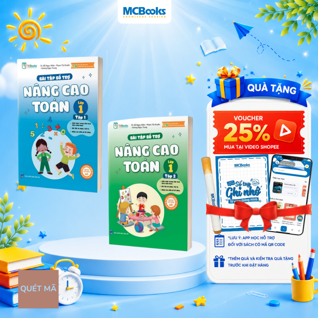 Sách - Combo Bài Tập Bổ Trợ Nâng Cao Toán Lớp 1 - TKBooks