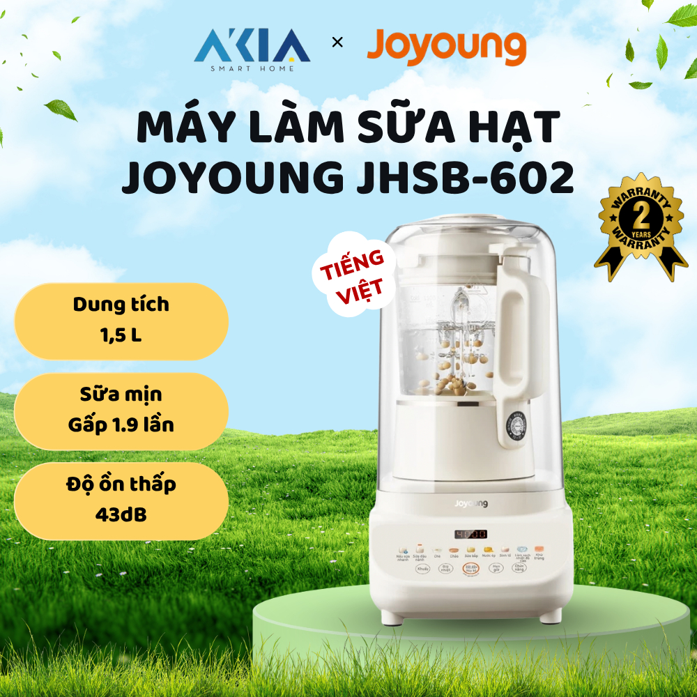 Máy làm sữa hạt Joyoung JHSB-602 | JHSB-602 Pro- Dung tích 1.5L, Công suất 1000W, Có hộp chống ồn