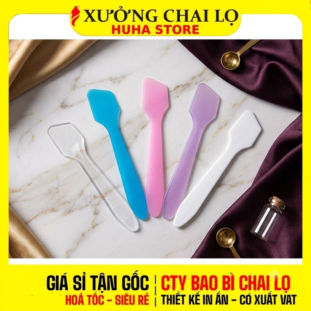 [COMBO 50 CÁI] Muỗng Đầu Xéo Mini | Muỗng Múc Kem Lấy Mỹ Phẩm, Son Dưỡng, Mặt Nạ