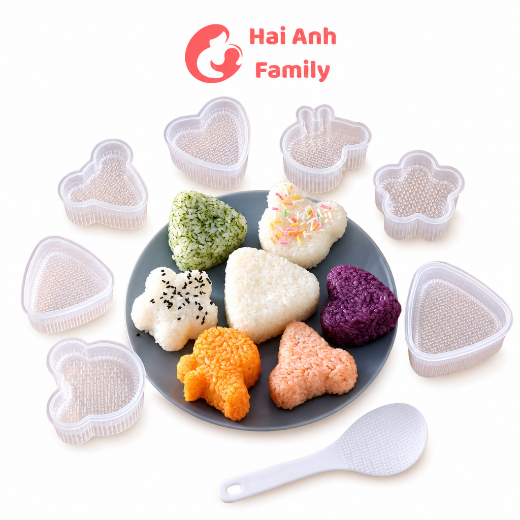 Khuôn Làm Cơm Nắm Onigiri Bento Cho Bé – Khuôn Tạo Hình Cơm Nhật Tiện Lợi