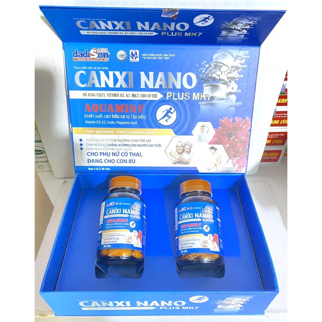 Canxi nano mk7 plus Calcium D3 Calcium D3  BỔ SUNG CANXI, chống còi xương, loãng xương, phát triển c