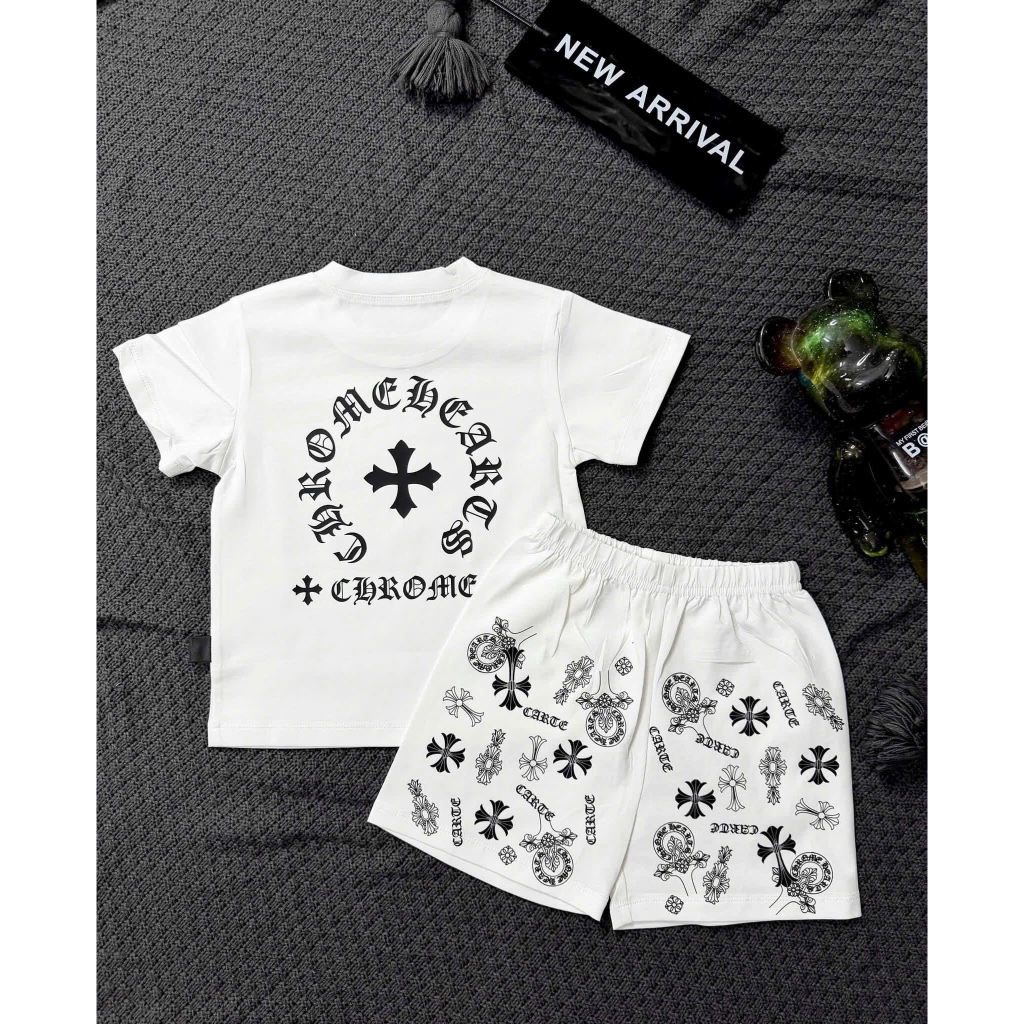 [ 5-14kg ] set bộ áo thun quần short chome heart cho bé trai 5-14kg