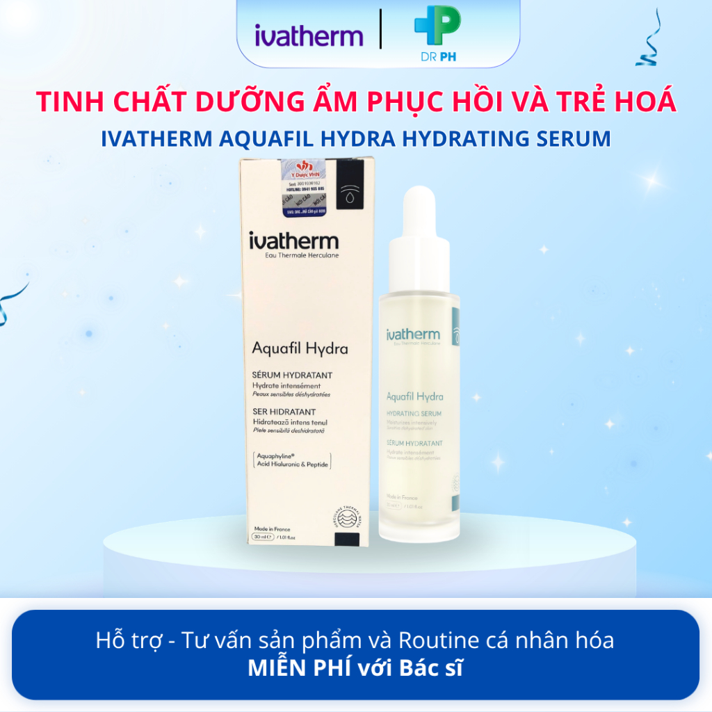 Serum dưỡng ẩm phục hồi & trẻ hoá da Ivatherm Aquafil Hydra Hydrating 30ml