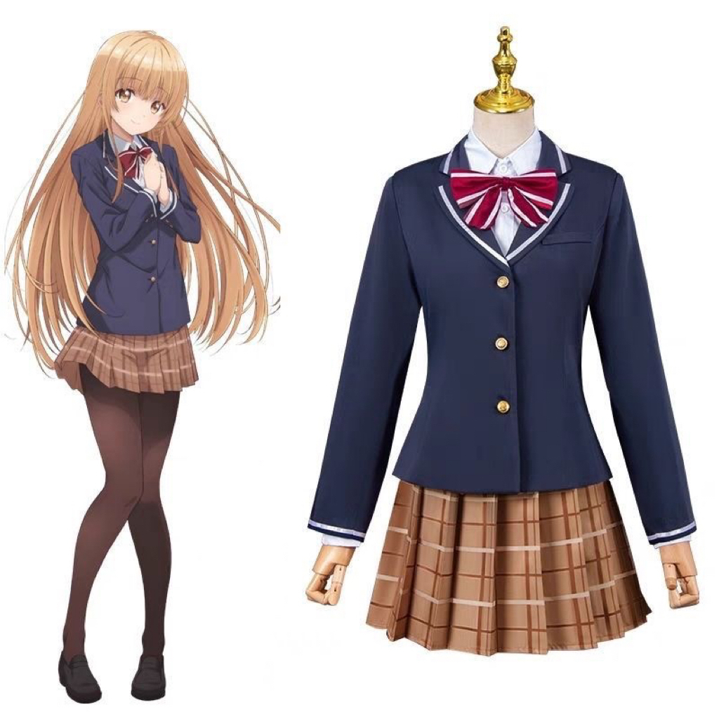 Anime The Angel Next Door Spoils Me Rotten Shiina Mahiru Cosplay Costume Wig Trường Đồng phục Váy Ph