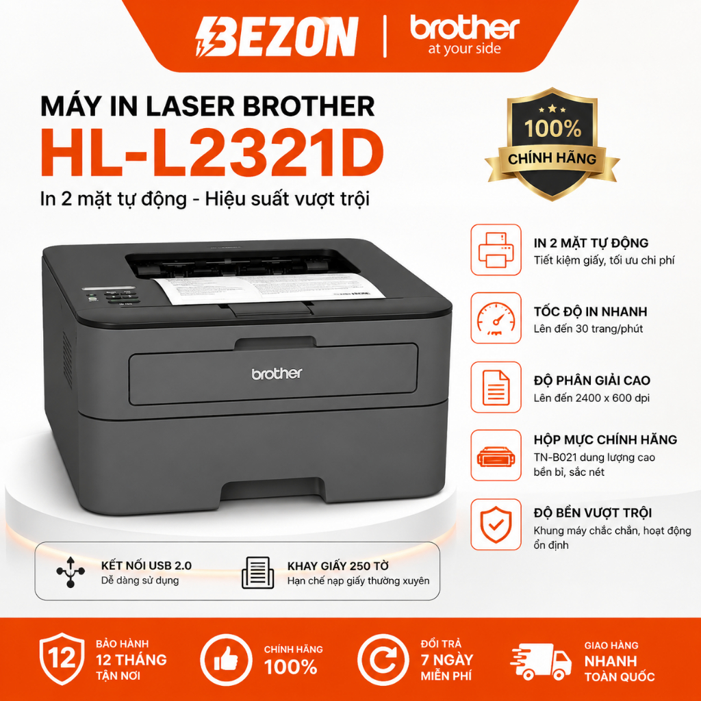 Máy in laser Brother HL-L2321D - Hàng chính hãng