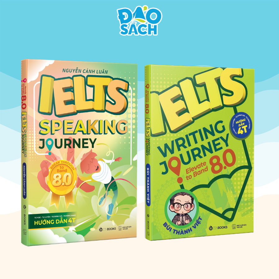 Combo Sách IELTS JOURNEY Nâng Cao: IELTS Speaking 8.0 và IELTS Writing 8.0