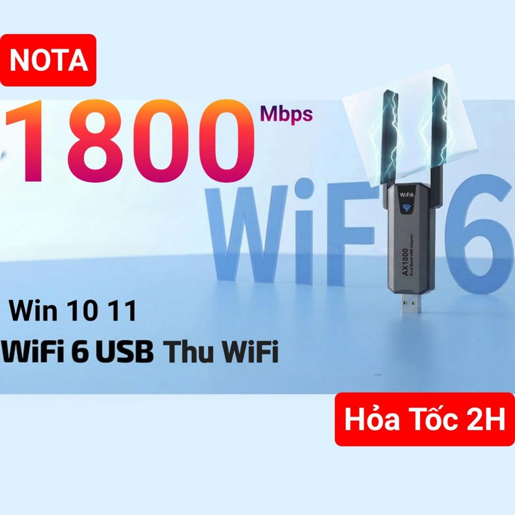 [Hỏa Tốc] USB thu WiFi 6 - 900Mbps bluetooth và usb WiFi 5 600Mbps 5G 1300 1800 PRO- nâng cấp wifi l