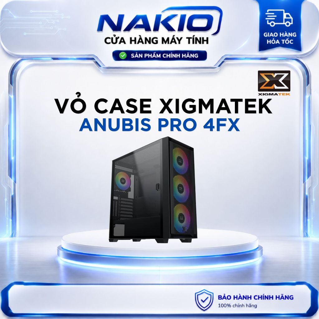 Vỏ Case XIGMATEK ANUBIS PRO 4FX (EN40771) - Premium Gaming E-ATX,kèm 4 Fan ARGB (3x X40A,1x X20A)