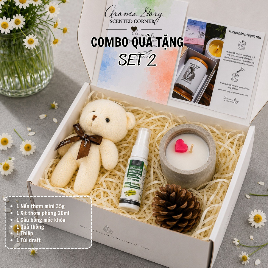 [HOT] Set Quà Tặng Nến Thơm Aroma Story Dành Tặng Người Yêu, Sinh Nhật, Kỷ Niệm