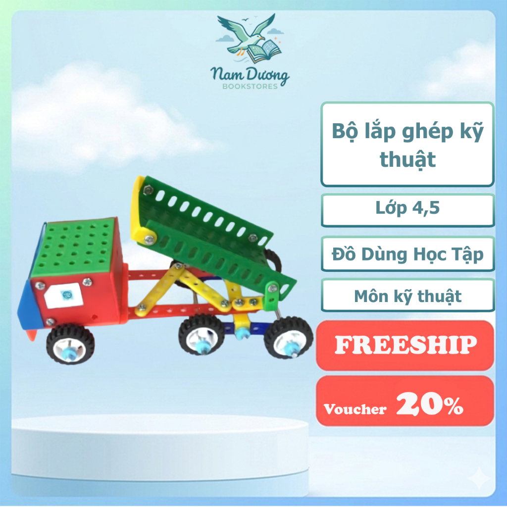 🔧 Bộ Lắp Ghép Kỹ Thuật TCT Lớp 4–5 – Đồ Dùng Học Tập Môn Kỹ Thuật