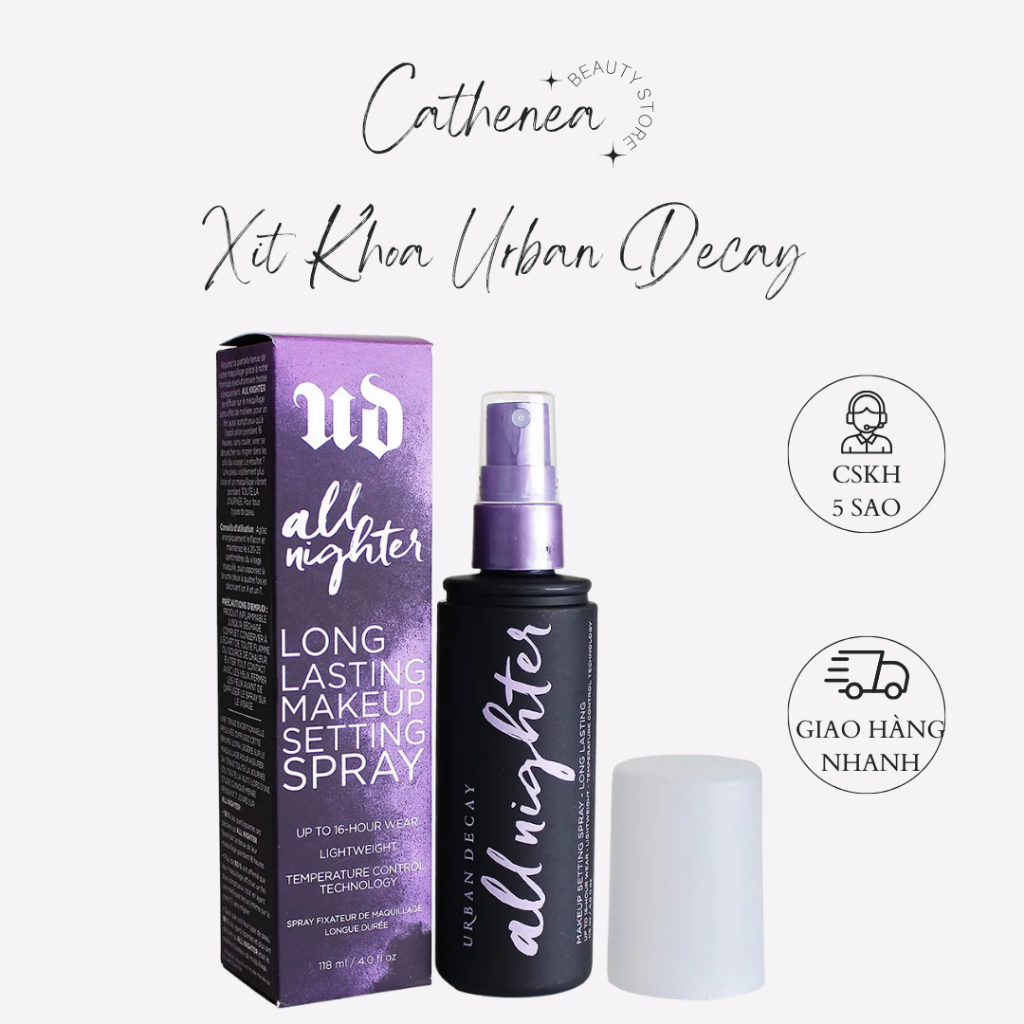 Xịt khóa Urban Decay 118ml khoá nền Urban Decay All Night Khoá Trang Điểm - Cathenea.Cosmetics