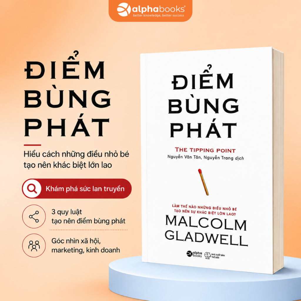 Sách Điểm Bùng Phát-The Tipping Point: Làm Thế Nào Những Điều Nhỏ Bé Tạo Nên Sự Khác Biệt Lớn Lao? Malcolm Gladwell (AB)