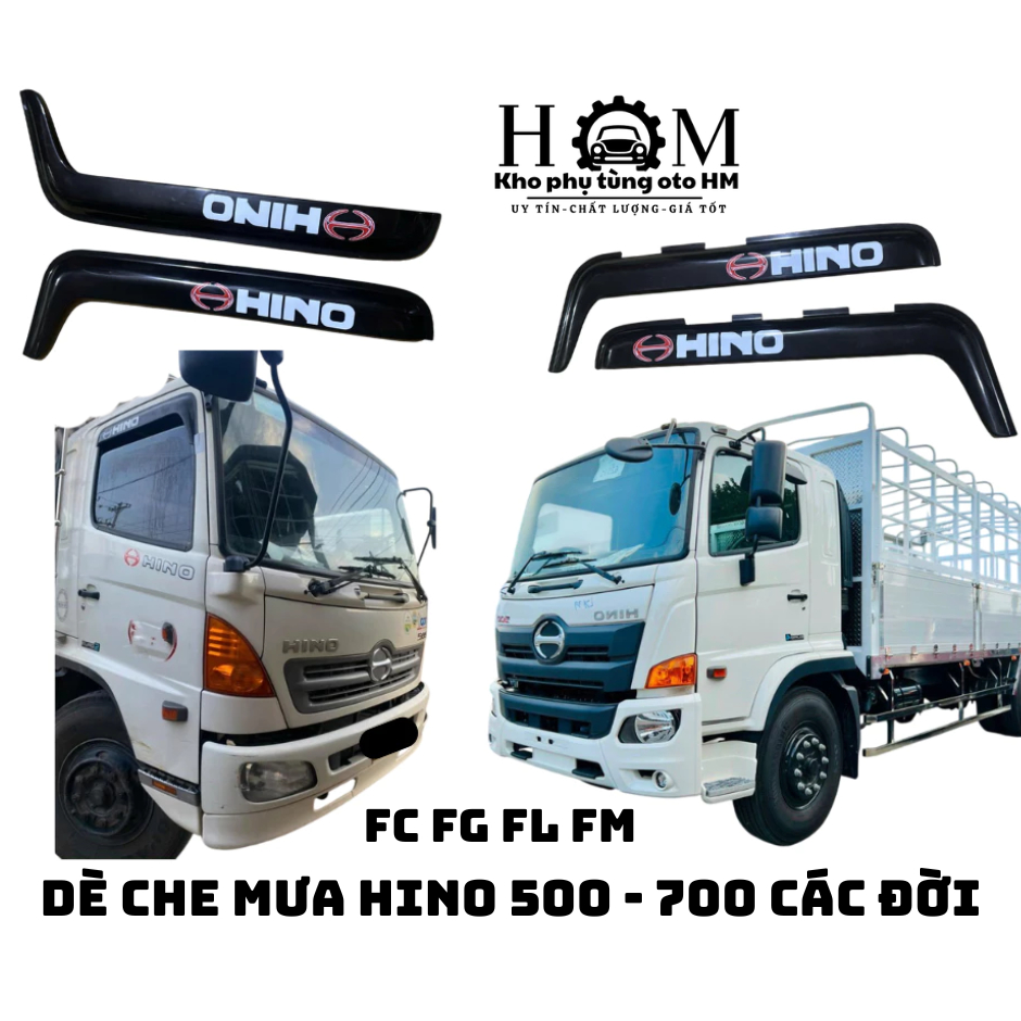 Vè Che Mưa Hino 500 Euro FC FG FL Loại Xịn ABS Đen Bóng Có Khoét Và Không Khoét