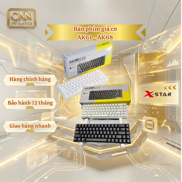 Bàn Phím Cơ Có Dây Xstar AK61 & AK68 Red Switch Gõ Cực Êm Có Thêm Kết nối Type C
