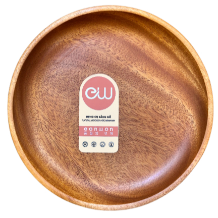 Dĩa tròn gỗ xà cừ Eonwon 26cm DC-EW301 - Hàng chính sách