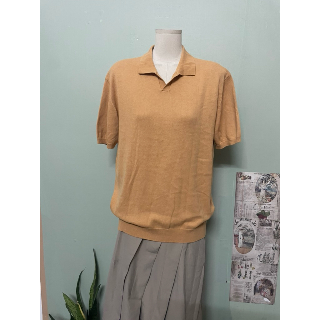 Áo mongtogi nữ Hàn màu cam cổ sơmi size L a86