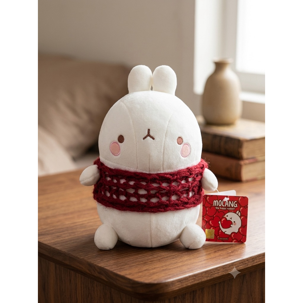 Gấu chính hãng- Thỏ Molang hạnh phúc 25cm dễ thương đầy đủ tag mác new(CH)