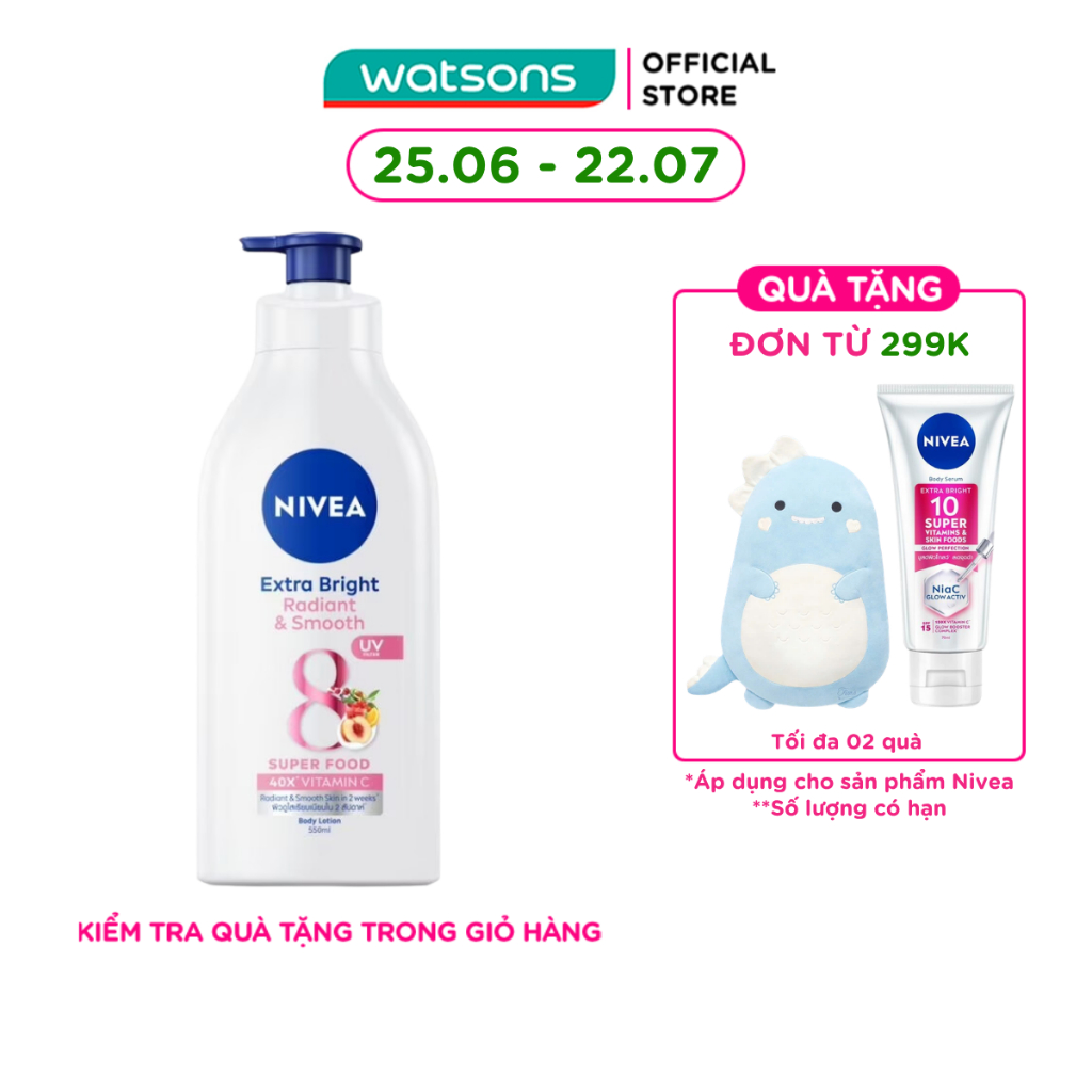 Sữa Dưỡng Thể Nivea Trắng Mịn Extra White Radiant & Smooth 550ml