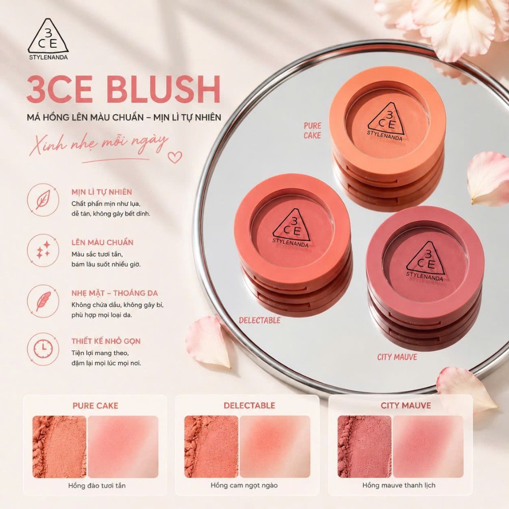 Phấn Má Hồng 3CE Mood Recipe Face Blush 5.5g