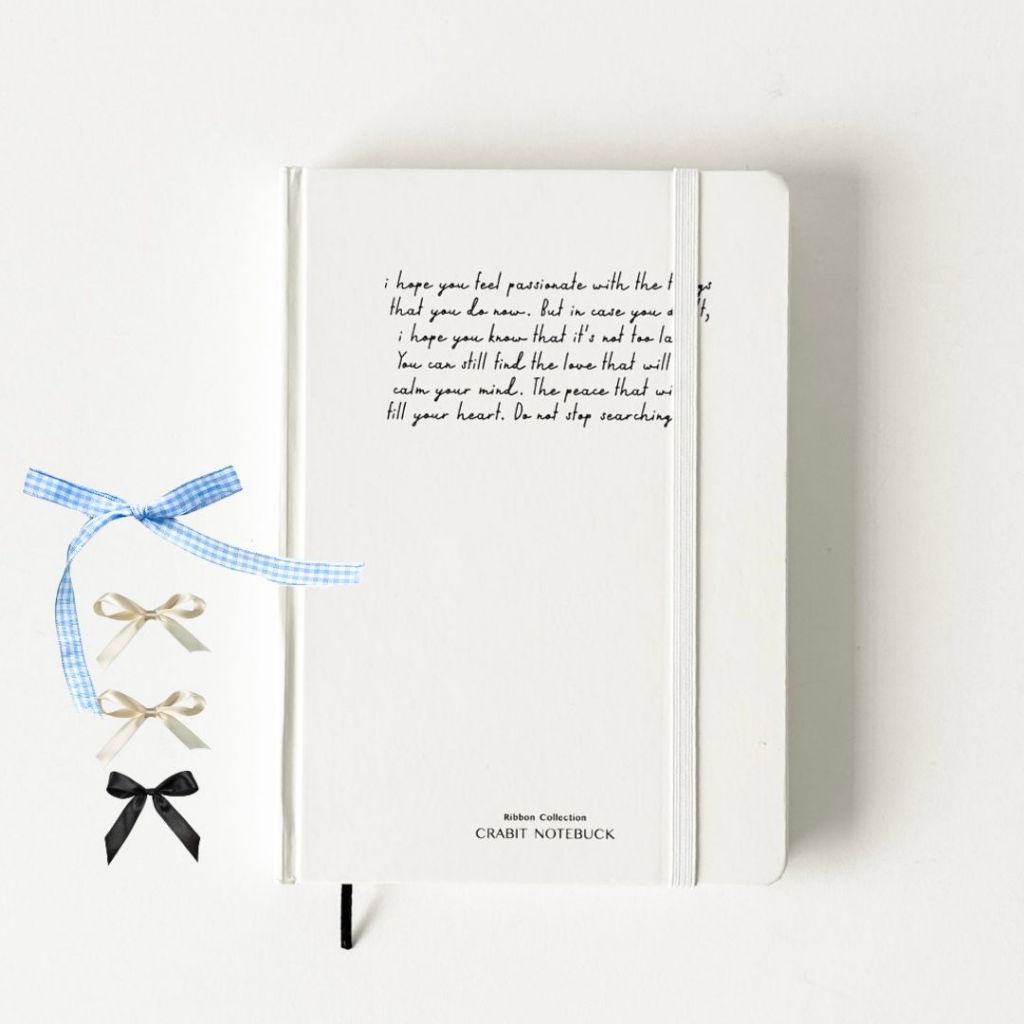 Sổ tay A5 ruột chấm dot sổ ghi chép bỏ túi vở kẻ ngang Crabit Ribbon Collection - A5 Quote trắng Dot