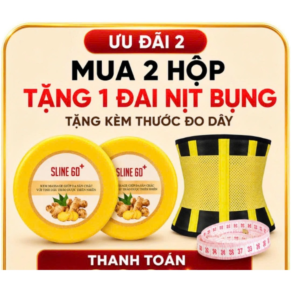 MUA 2 hộp (TẶNG ĐAI NỊT BỤNG) Kem cao gừng tan mỡ SLINE 6D+