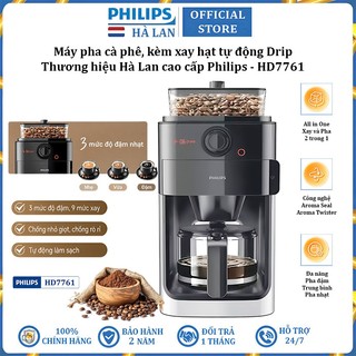 Máy pha cà phê kèm xay hạt tự động thương hiệu philips hd7761/00 - công suất 920w - hàng nhập khẩu