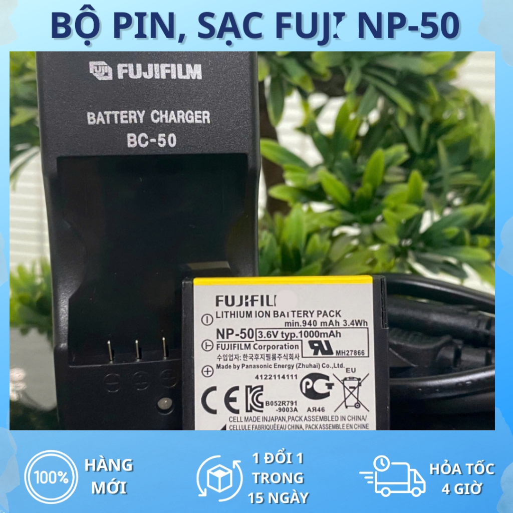 Bộ Pin, Sạc Fujifilm NP-50/NP50 Cho FinePix XP100, FinePix XP150, FinePix XP170, FinePix XP200 / X10