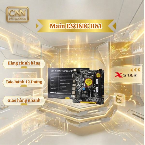 Bo Mạch Chủ Esonic H81DA SOCKET 1150 DDR3 – Hỗ Trợ I3 I5 I7 GEN 4, HDMI VGA, New Full Bảo Hành 36 Th