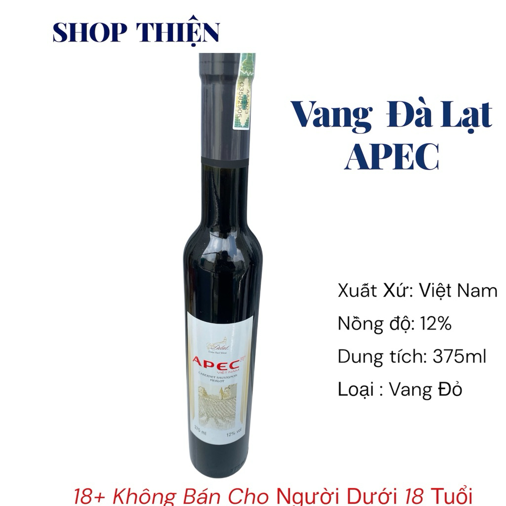 Vang Đà Lạt APEC 375ml 12% - Vang Đỏ Việt Nam Chính Hãng