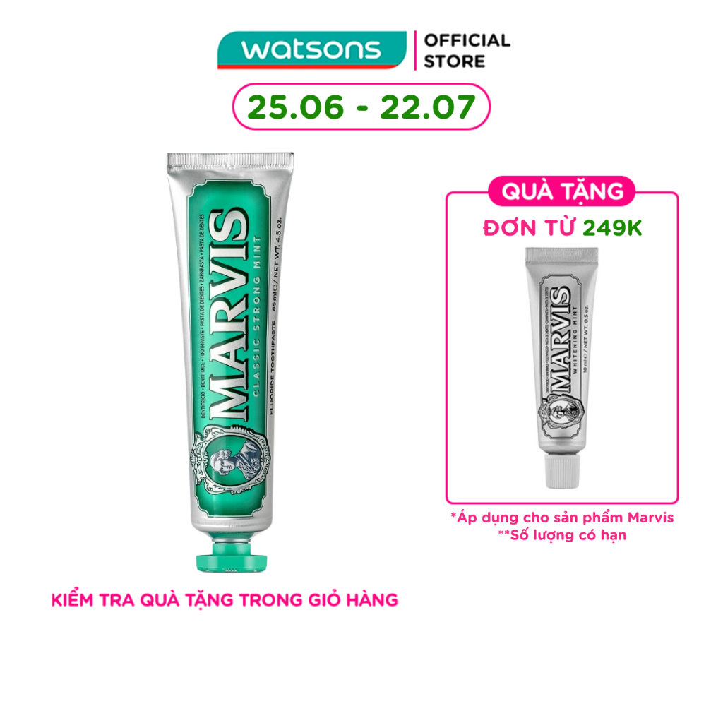 Kem Đánh Răng Marvis Classic Strong Mint 85ml