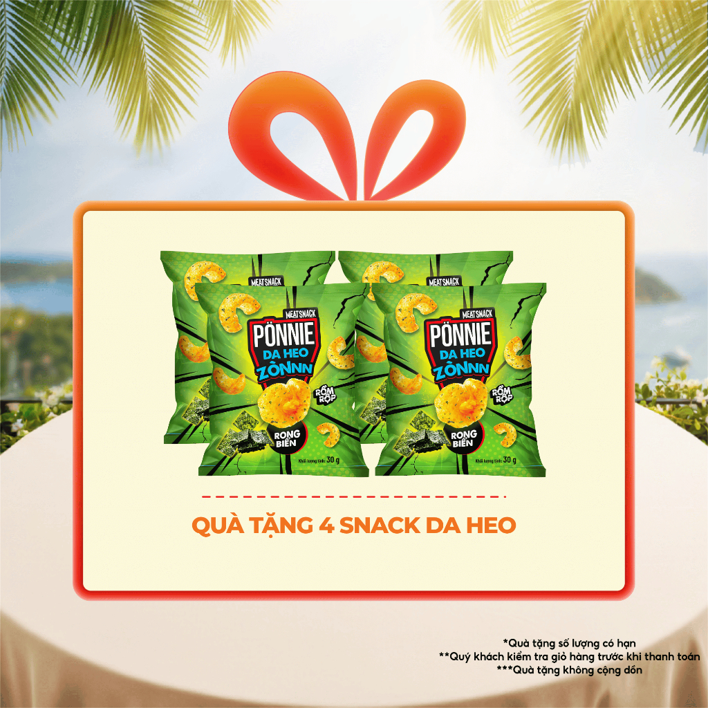 [Quà Tặng] Combo 4 Snack Ponnie da heo zòn vị rong biển 27gr