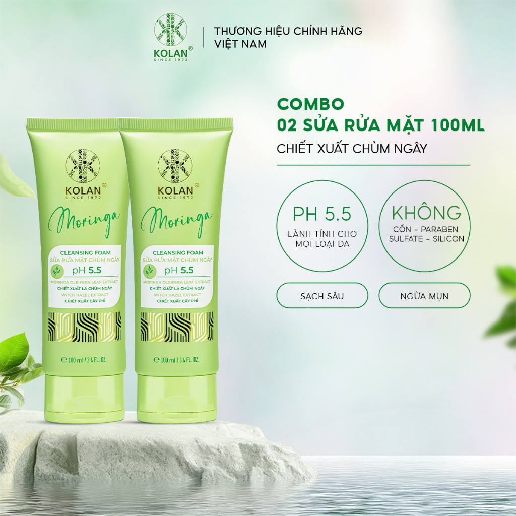 Combo 2 Sữa Rửa Mặt Chùm Ngây 100ml - KOLAN