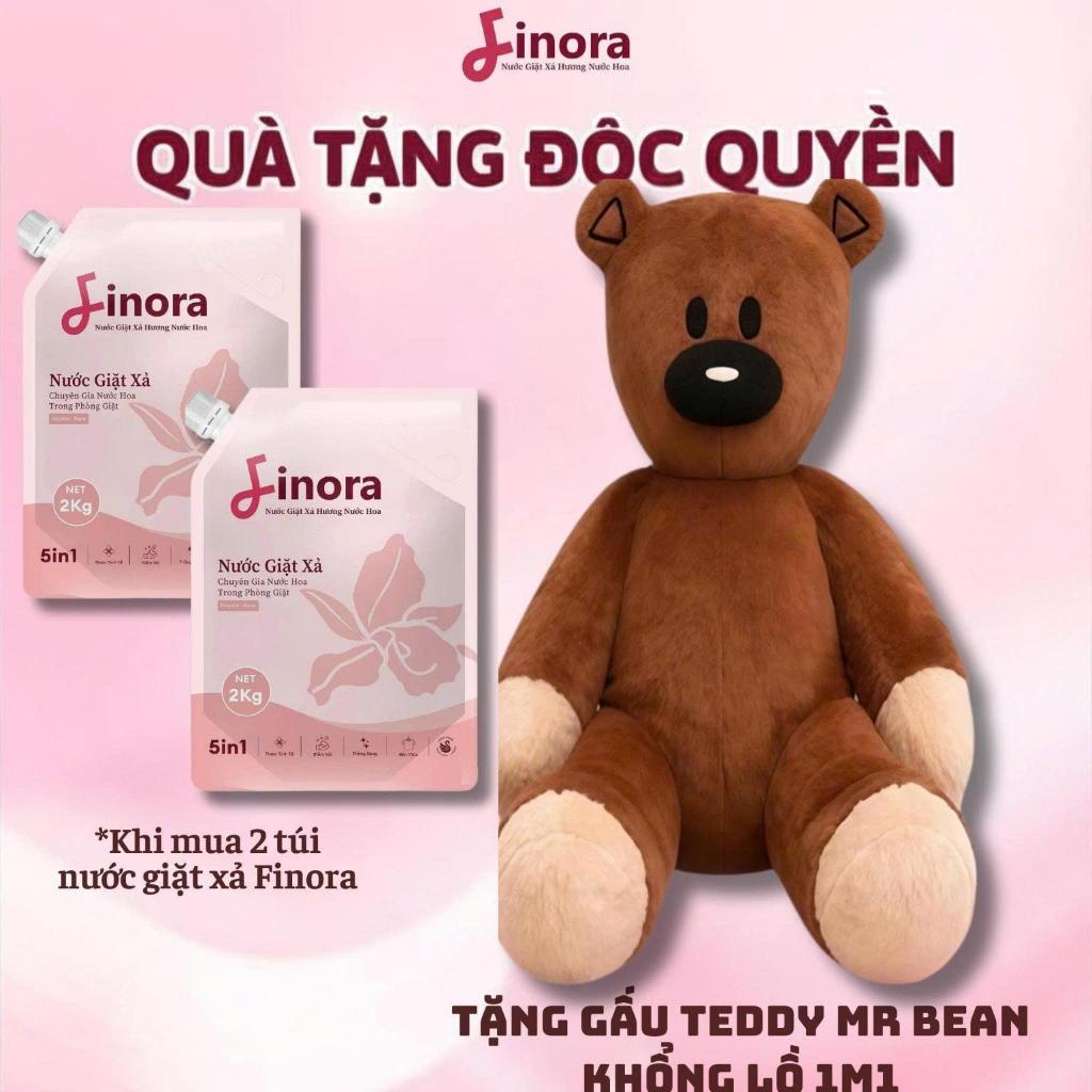 [ Tặng 1 Gấu Mr.Bean] Combo 2 Túi Nước Giặt Xả Finora 2kg Hương Nước Hoa Lưu Hương 48h