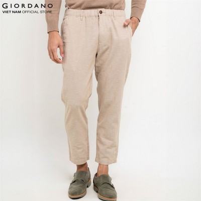 GIORDANO Quần Dài Nam Lưng Thun Linen Ankle Pants 01123202