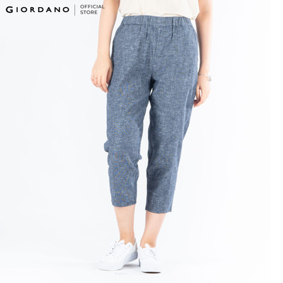 GIORDANO Quần Lửng Linen Nữ 5420228