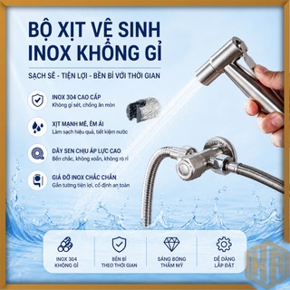 Bộ Vòi Xịt Vệ Sinh INOX SUS 304 Chống Ô Xi Hóa Cao Cấp Dùng Cho Nhà Tắm, Nhà Vệ Sinh