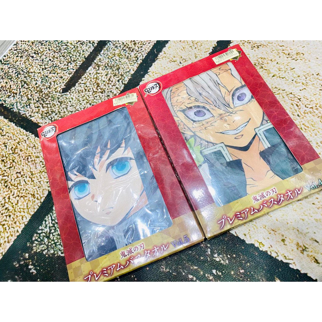 Khăn Tắm Bông Kimetsu No Yaiba Muichiro Sanemi Hà trụ & Phong Trụ 60 x 120 cm - Figure chính hãng - 
