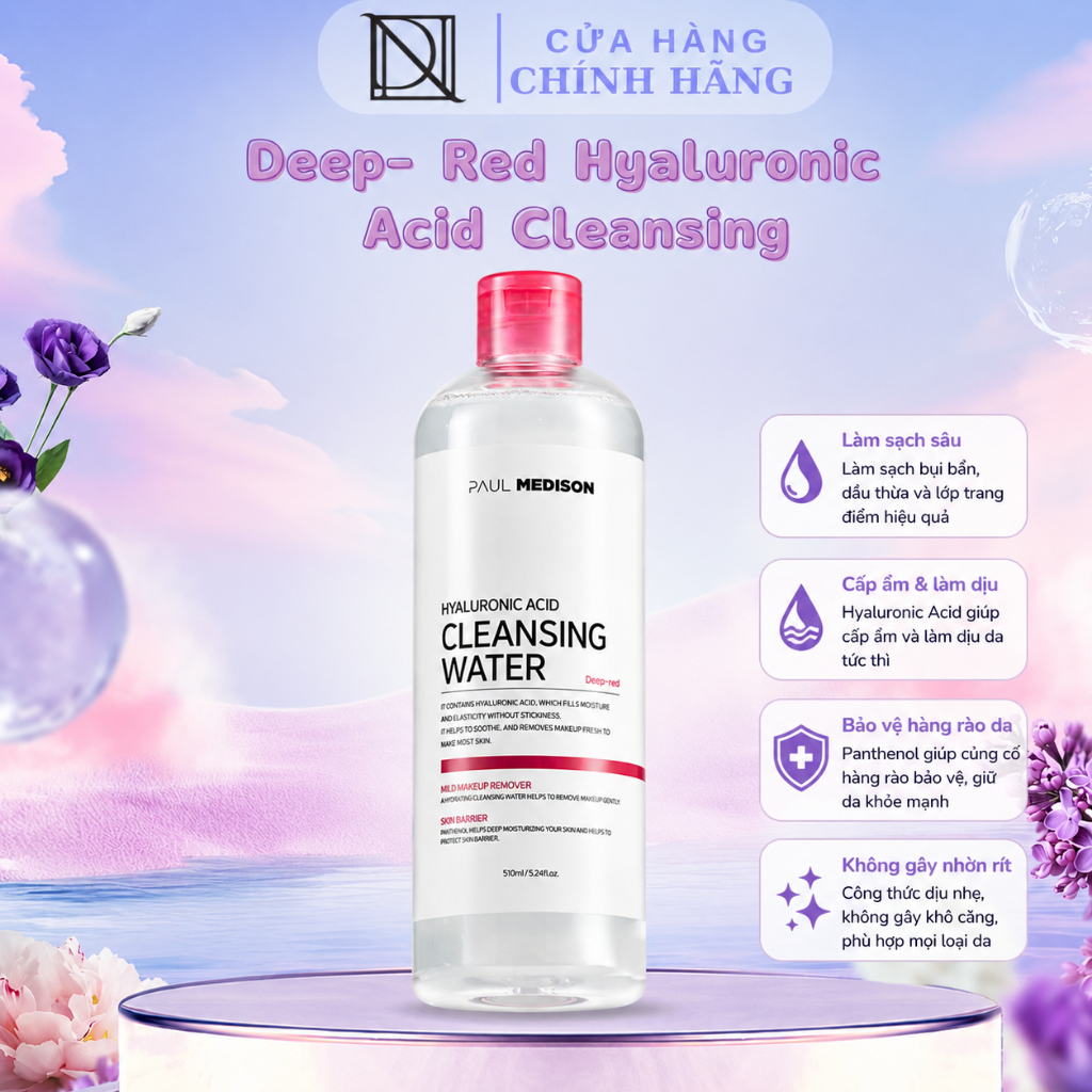 Nước Tẩy trang Deep- Red Hyaluronic Acid Cleansing