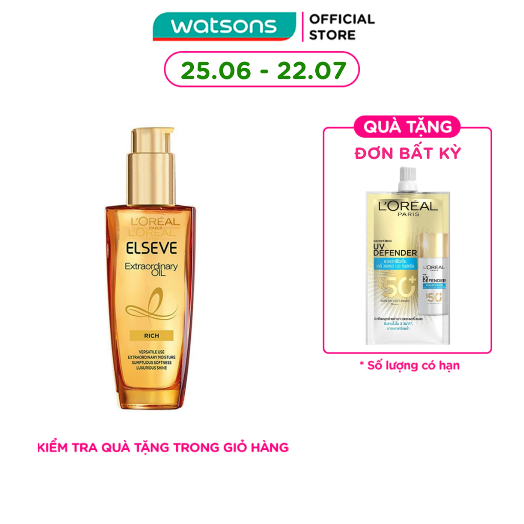 Dầu Dưỡng L'Oreal Paris Dưỡng Tóc Suôn Mượt Bồng Bềnh 100ml