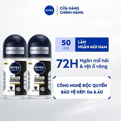 Bộ 02 Lăn Ngăn Mùi NIVEA Men Black & White Invisible Epic Night Hương Nước Hoa Phóng Khoáng (50mlx2) - 98960x2