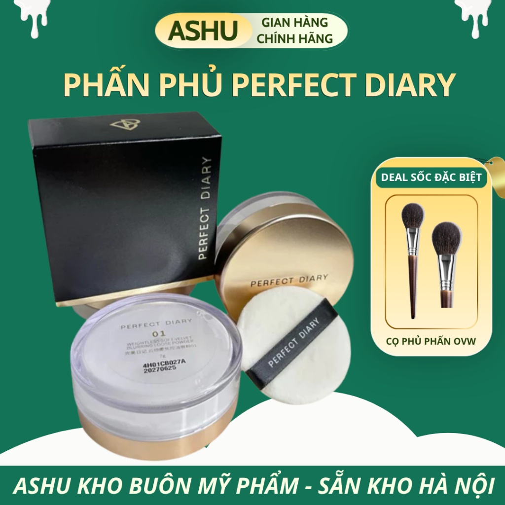 [PERFECT DIARY]  Phấn Phủ Kiềm Dầu PERFECT DIARY Dạng Bột Chống Thấm Nước Kháng Mồ Hôi
