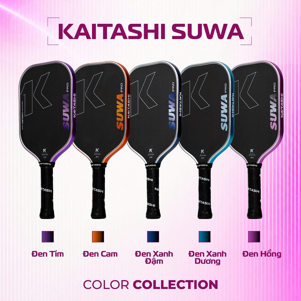 Vợt Pickleball Kaitashi Suwa Chính Hãng - Carbon T700 Raw Cao Cấp, Kiểm Soát & Tạo Xoáy Vượt Trội